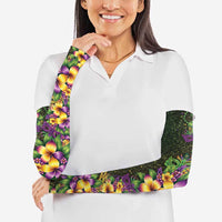 Hawaii Mardi Gras Arm Sleeves Tropical Flowers Glitter Style LT05 - Polynesian Pride