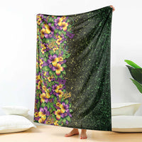 Hawaii Mardi Gras Blanket Tropical Flowers Glitter Style LT05 - Polynesian Pride