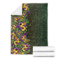 Hawaii Mardi Gras Blanket Tropical Flowers Glitter Style LT05 - Polynesian Pride