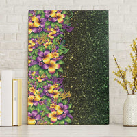 Hawaii Mardi Gras Canvas Wall Art Tropical Flowers Glitter Style LT05 Without Frame Black - Polynesian Pride