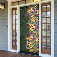 Hawaii Mardi Gras Door Cover Tropical Flowers Glitter Style LT05 - Polynesian Pride