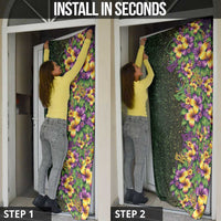 Hawaii Mardi Gras Door Cover Tropical Flowers Glitter Style LT05 - Polynesian Pride