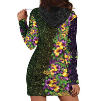 Hawaii Mardi Gras Hoodie Dress Tropical Flowers Glitter Style LT05 - Polynesian Pride