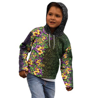 Hawaii Mardi Gras Kid Hoodie Tropical Flowers Glitter Style LT05 - Polynesian Pride