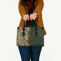 Hawaii Mardi Gras Leather Bag Tropical Flowers Glitter Style LT05 - Polynesian Pride