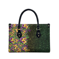 Hawaii Mardi Gras Leather Bag Tropical Flowers Glitter Style LT05 - Polynesian Pride