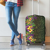 Hawaii Mardi Gras Luggage Cover Tropical Flowers Glitter Style LT05 - Polynesian Pride