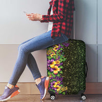 Hawaii Mardi Gras Luggage Cover Tropical Flowers Glitter Style LT05 - Polynesian Pride