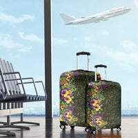 Hawaii Mardi Gras Luggage Cover Tropical Flowers Glitter Style LT05 - Polynesian Pride