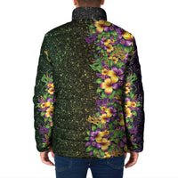 Hawaii Mardi Gras Padded Jacket Tropical Flowers Glitter Style LT05 - Polynesian Pride