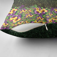 Hawaii Mardi Gras Pillow Cover Tropical Flowers Glitter Style LT05 - Polynesian Pride