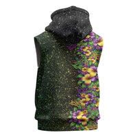 Hawaii Mardi Gras Sleeveless Hoodie Tropical Flowers Glitter Style LT05 - Polynesian Pride