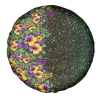 Hawaii Mardi Gras Spare Tire Cover Tropical Flowers Glitter Style LT05 - Polynesian Pride