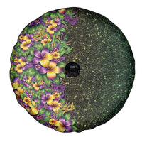 Hawaii Mardi Gras Spare Tire Cover Tropical Flowers Glitter Style LT05 - Polynesian Pride
