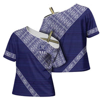 Tonga Queen Salote College Cross Shoulder Shirt 100 Years Anniversary Navy Color LT05 - Polynesian Pride