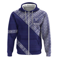 Tonga Queen Salote College Hoodie 100 Years Anniversary Navy Color LT05 Zip Hoodie Navy - Polynesian Pride