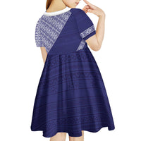 Tonga Queen Salote College Kid Short Sleeve Dress 100 Years Anniversary Navy Color LT05 - Polynesian Pride
