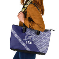 Tonga Queen Salote College Leather Tote Bag 100 Years Anniversary Navy Color LT05 Navy - Polynesian Pride