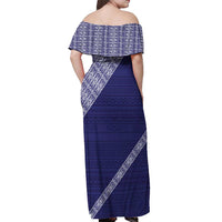 Tonga Queen Salote College Off Shoulder Maxi Dress 100 Years Anniversary Navy Color LT05 - Polynesian Pride