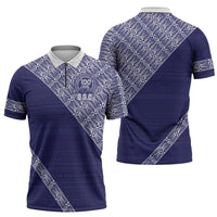Tonga Queen Salote College Zipper Polo Shirt 100 Years Anniversary Navy Color LT05 - Polynesian Pride
