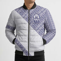 Tonga Queen Salote College Bomber Puffer Jacket 100 Years Anniversary White Color LT05 - Polynesian Pride