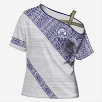 Tonga Queen Salote College Cross Shoulder Shirt 100 Years Anniversary White Color LT05 Female White - Polynesian Pride