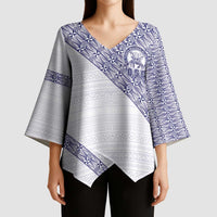 Tonga Queen Salote College Kimono Sleeve Blouse 100 Years Anniversary White Color LT05 - Polynesian Pride