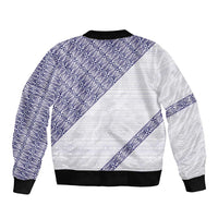 Tonga Queen Salote College Sleeve Zip Bomber Jacket 100 Years Anniversary White Color LT05 - Polynesian Pride