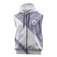 Tonga Queen Salote College Sleeveless Zip Hoodie 100 Years Anniversary White Color LT05 White - Polynesian Pride