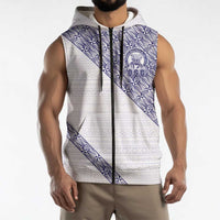 Tonga Queen Salote College Sleeveless Zip Hoodie 100 Years Anniversary White Color LT05 - Polynesian Pride