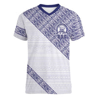 Tonga Queen Salote College Women V-Neck T-Shirt 100 Years Anniversary White Color LT05 Female White - Polynesian Pride