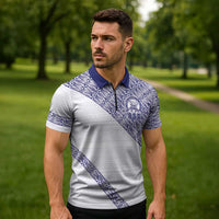 Tonga Queen Salote College Zipper Polo Shirt 100 Years Anniversary White Color LT05 - Polynesian Pride