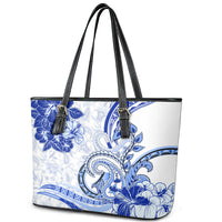Polynesia Paisley Leather Tote Bag Mix Navy Polynesian Pattern LT05 - Polynesian Pride