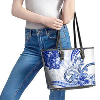 Polynesia Paisley Leather Tote Bag Mix Navy Polynesian Pattern LT05 - Polynesian Pride