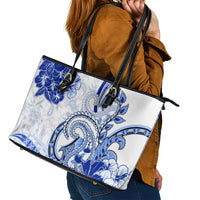 Polynesia Paisley Leather Tote Bag Mix Navy Polynesian Pattern LT05 - Polynesian Pride