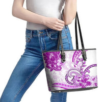 Polynesia Paisley Leather Tote Bag Mix Pink Polynesian Pattern LT05 - Polynesian Pride