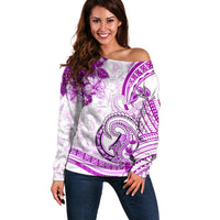 Polynesia Paisley Off Shoulder Sweater Mix Pink Polynesian Pattern LT05 Women Pink - Polynesian Pride