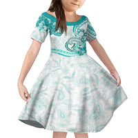 Polynesia Paisley Kid Short Sleeve Dress Mix Teal Polynesian Pattern LT05 KID Teal - Polynesian Pride