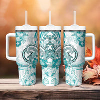 Polynesia Paisley Tumbler With Handle Mix Teal Polynesian Pattern LT05 - Polynesian Pride