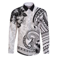 Polynesia Paisley Family Matching Puletasi and Hawaiian Shirt Mix White Polynesian Pattern LT05 Dad's Shirt - Long Sleeve White - Polynesian Pride