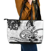 Polynesia Paisley Leather Tote Bag Mix White Polynesian Pattern LT05 - Polynesian Pride