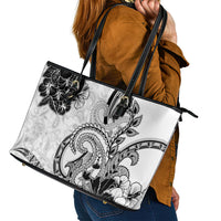 Polynesia Paisley Leather Tote Bag Mix White Polynesian Pattern LT05 - Polynesian Pride