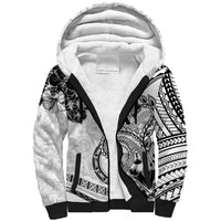 Polynesia Paisley Sherpa Hoodie Mix White Polynesian Pattern LT05 Unisex White - Polynesian Pride