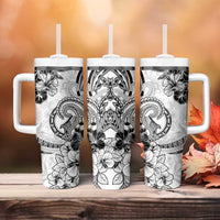 Polynesia Paisley Tumbler With Handle Mix White Polynesian Pattern LT05 - Polynesian Pride