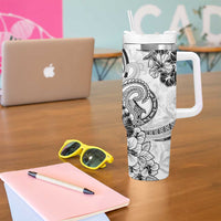 Polynesia Paisley Tumbler With Handle Mix White Polynesian Pattern LT05 - Polynesian Pride