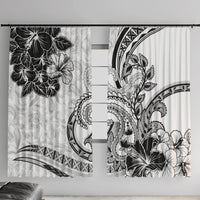 Polynesia Paisley Window Curtain Mix White Polynesian Pattern LT05 With Hooks White - Polynesian Pride