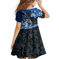 Polynesia Paisley Family Matching Summer Maxi Dress and Hawaiian Shirt Mix Blue Polynesian Pattern LT05 - Polynesian Pride