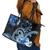 Polynesia Paisley Leather Tote Bag Mix Blue Polynesian Pattern LT05 - Polynesian Pride