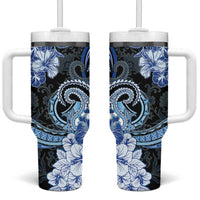 Polynesia Paisley Tumbler With Handle Mix Blue Polynesian Pattern LT05 One Size: 40 oz Blue - Polynesian Pride