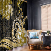 Polynesia Paisley Window Curtain Mix Gold Polynesian Pattern LT05 - Polynesian Pride